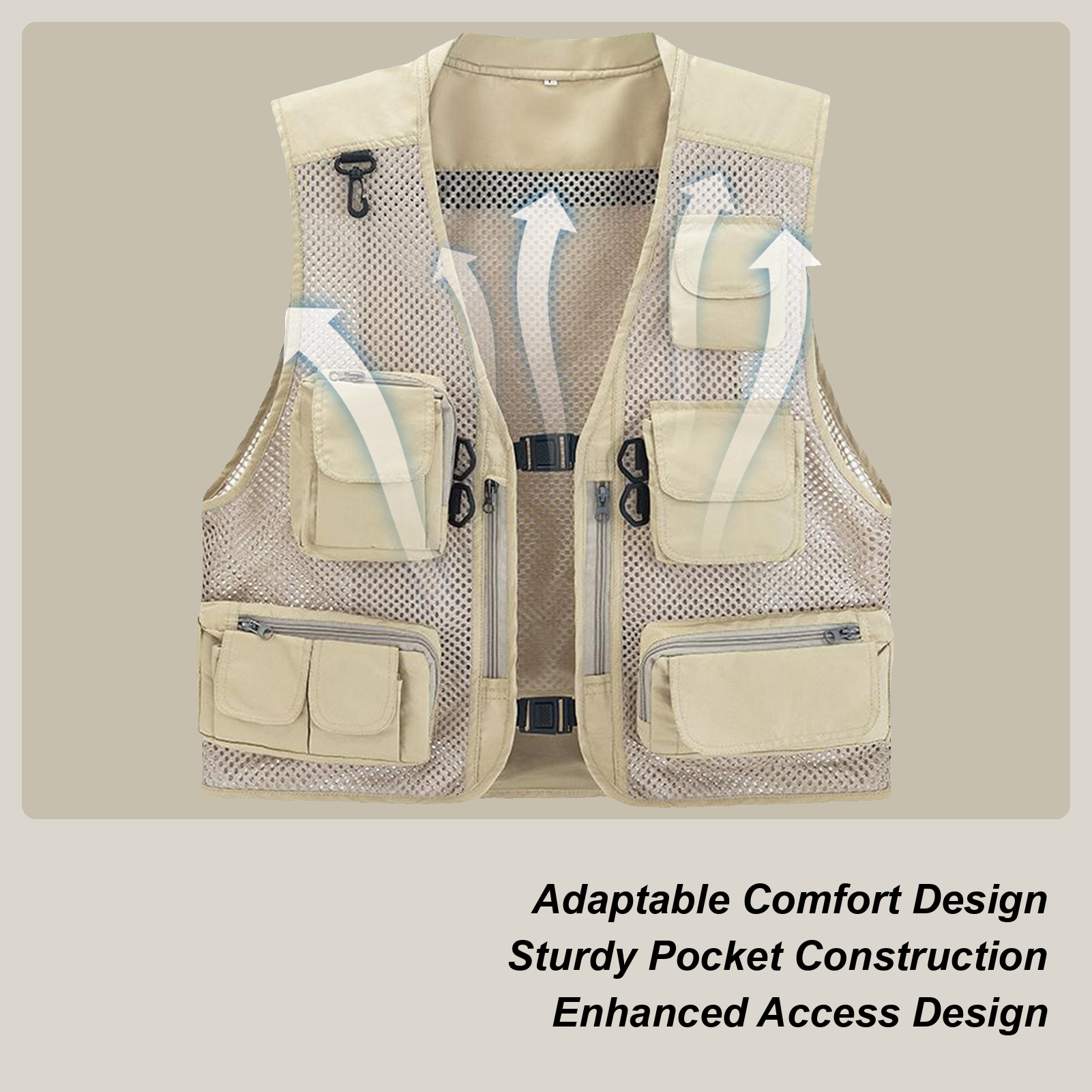 Photography Jacket - Mesh Fishing Vest Multi Pockets Outdoor