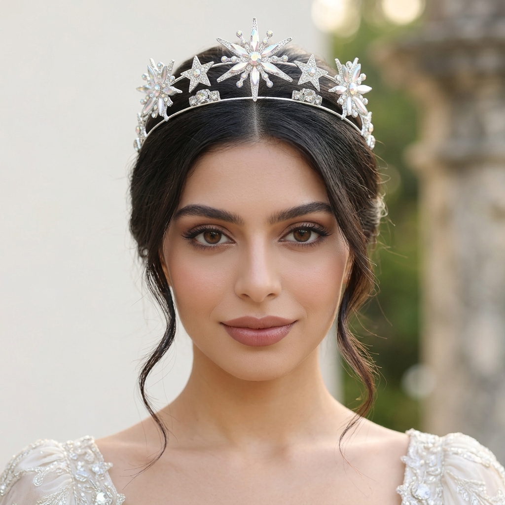Photography Is - Alloy Rhinestone Star Crown Headband Sparkling