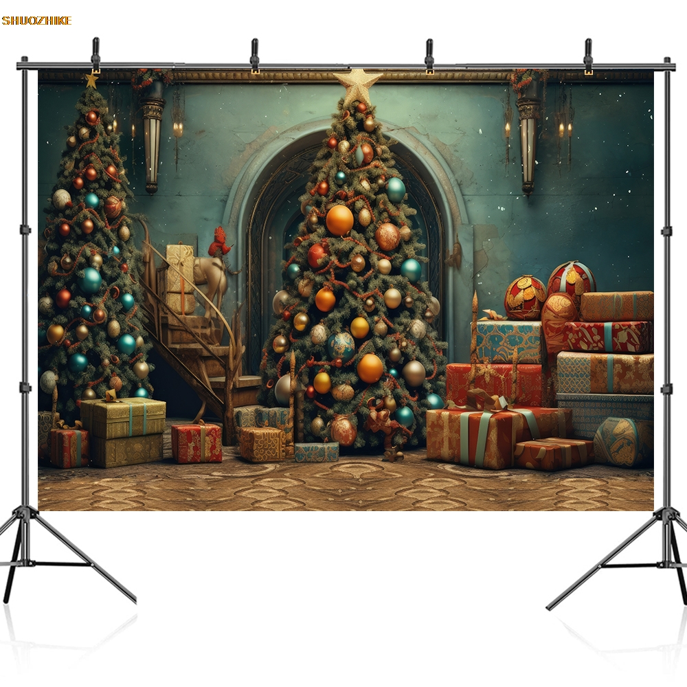 Christmas Backdrop Xmas Tree G - Photography Backdrop Muslin reseña y precio