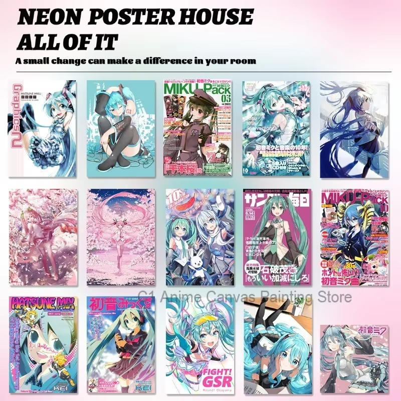 1pc frameless Hatsune Miku Ani - Photography Anime reseña y precio