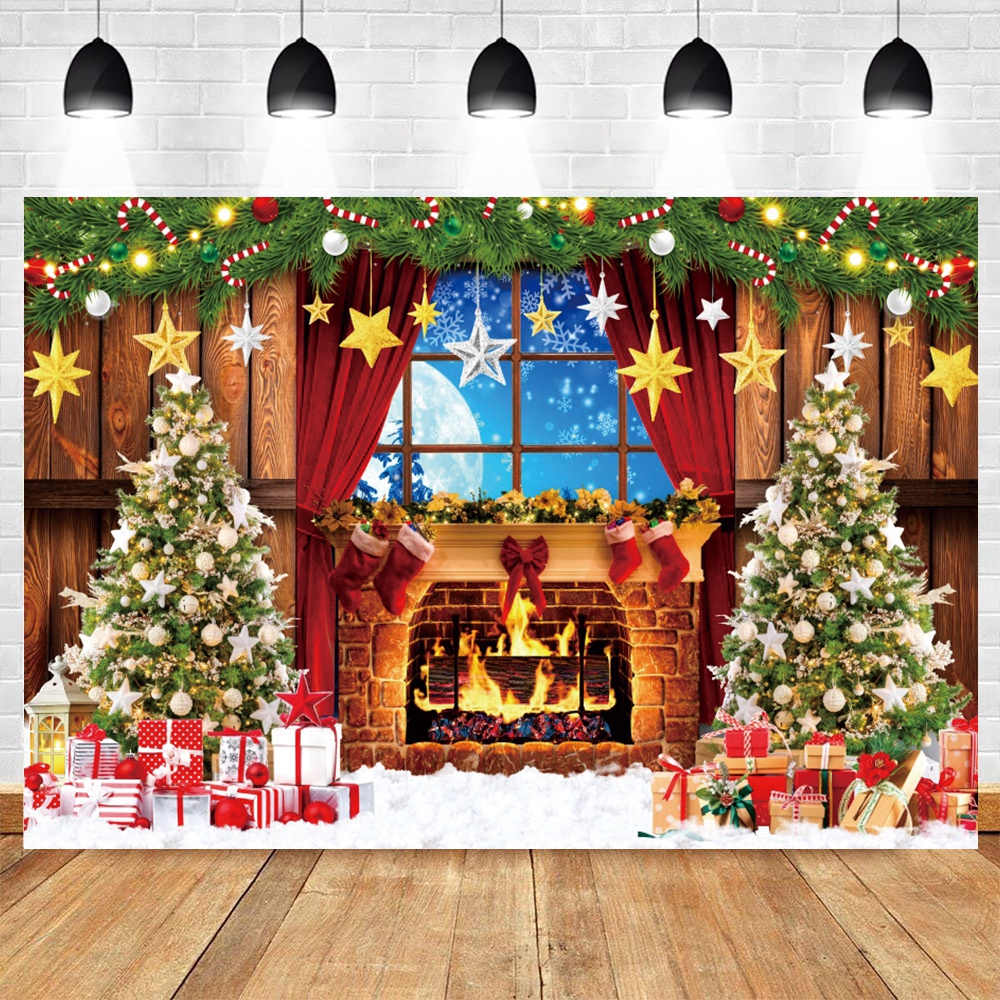 Winter Christmas Photography B - Photography Backdrop Muslin reseña y precio