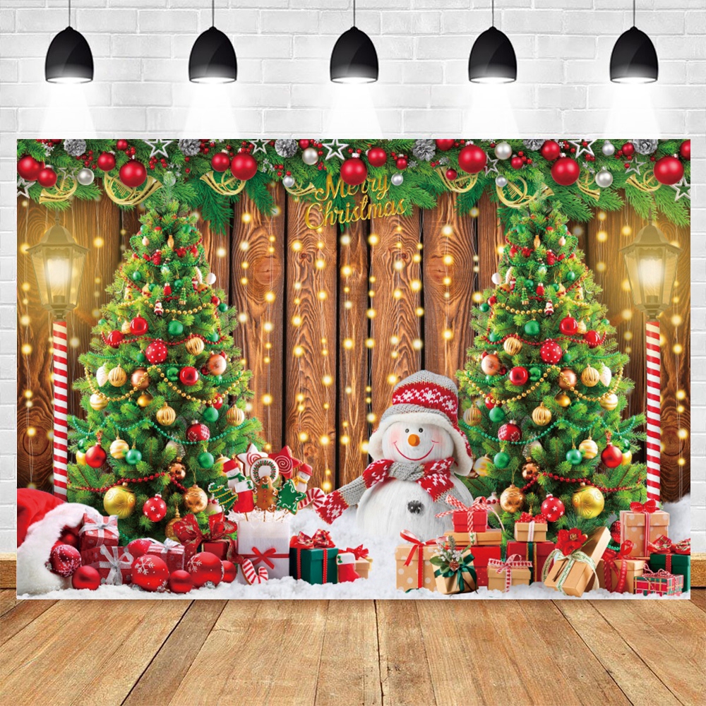 Winter Christmas Photography B - Photography Backdrop Muslin reseña y precio