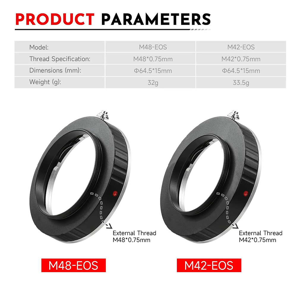 EYSDON M42/ M48 To EOS Camera  - Lens Adapter Ring reseña y precio