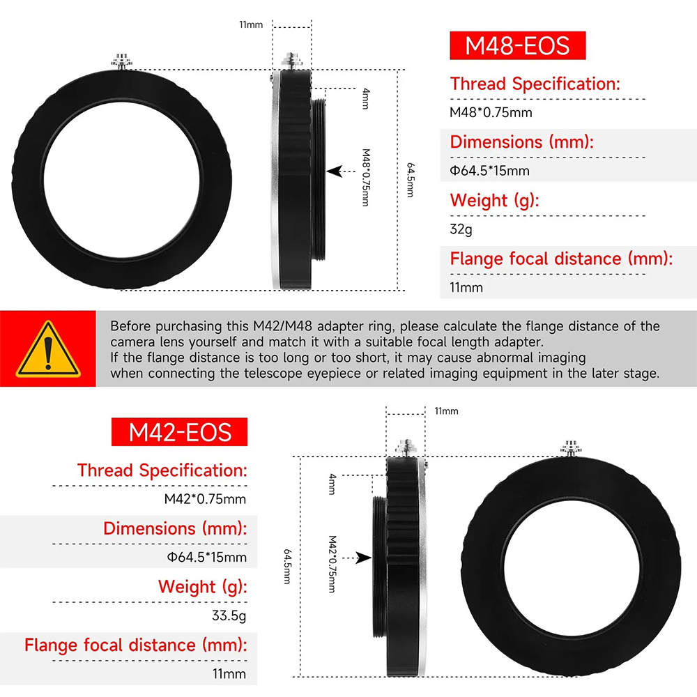 EYSDON M42/ M48 To EOS Camera  - Lens Adapter Ring reseña y precio