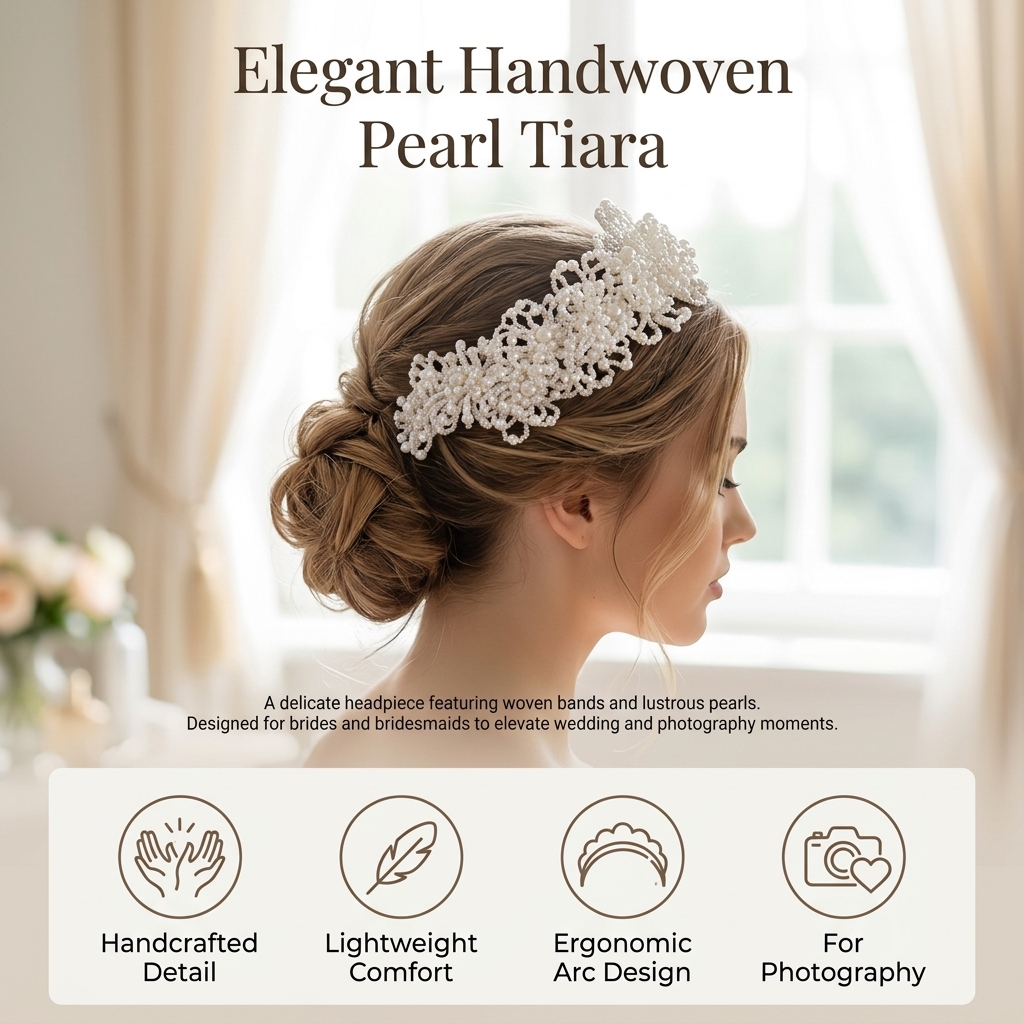 Pearl Crown Headpiece For Wedd - Photography Is reseña y precio