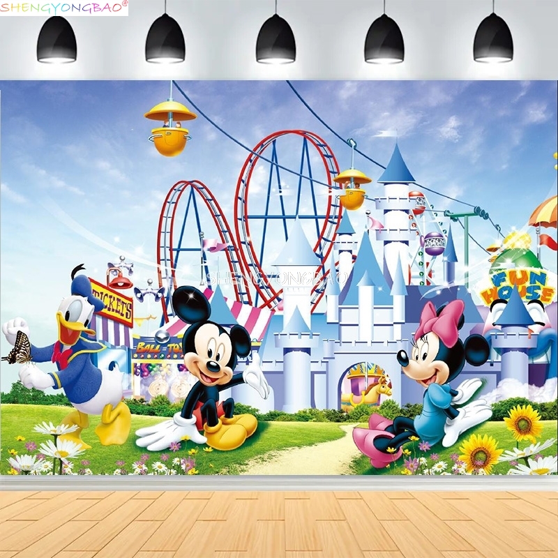 Disney Mickey Mouse Kids Happy - Photography Backdrop Muslin reseña y precio