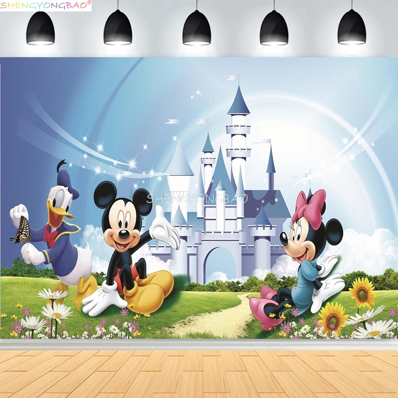 Disney Mickey Mouse Kids Happy - Photography Backdrop Muslin reseña y precio
