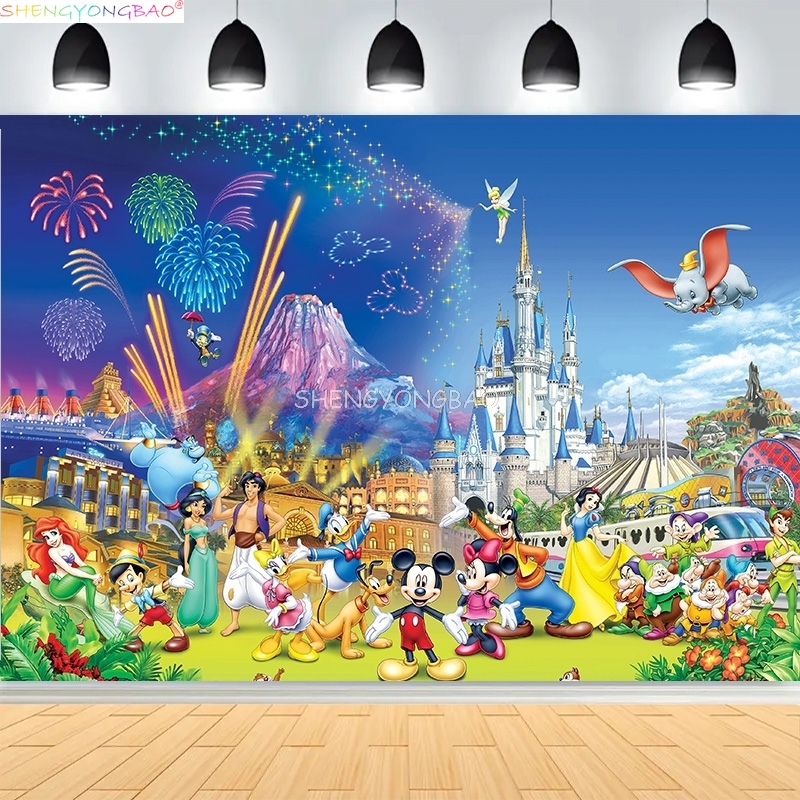 Disney Mickey Mouse Kids Happy - Photography Backdrop Muslin reseña y precio