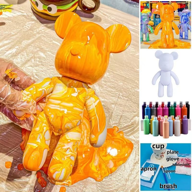 23cm DIY Paint Fluid Bear Figu - Photography Desk reseña y precio