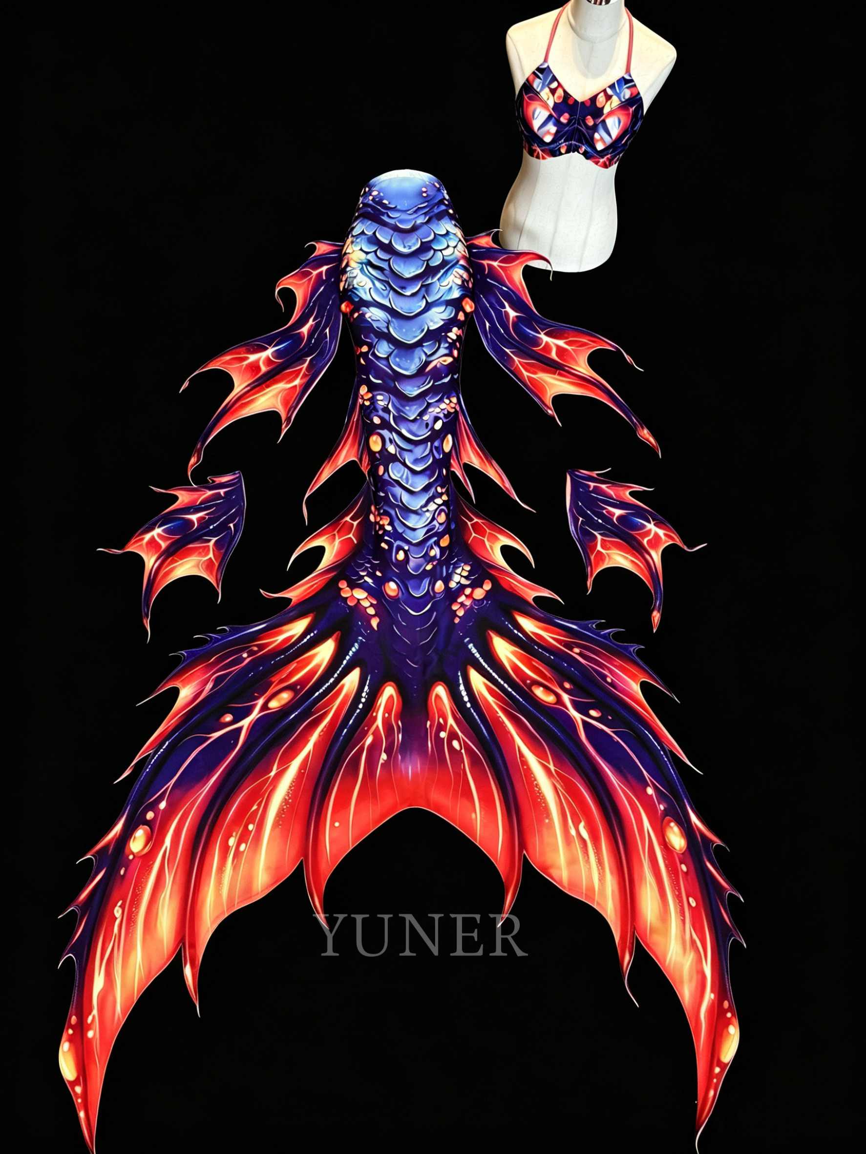 Venom Mermaid Tail COS Mermaid - Photography Training reseña y precio