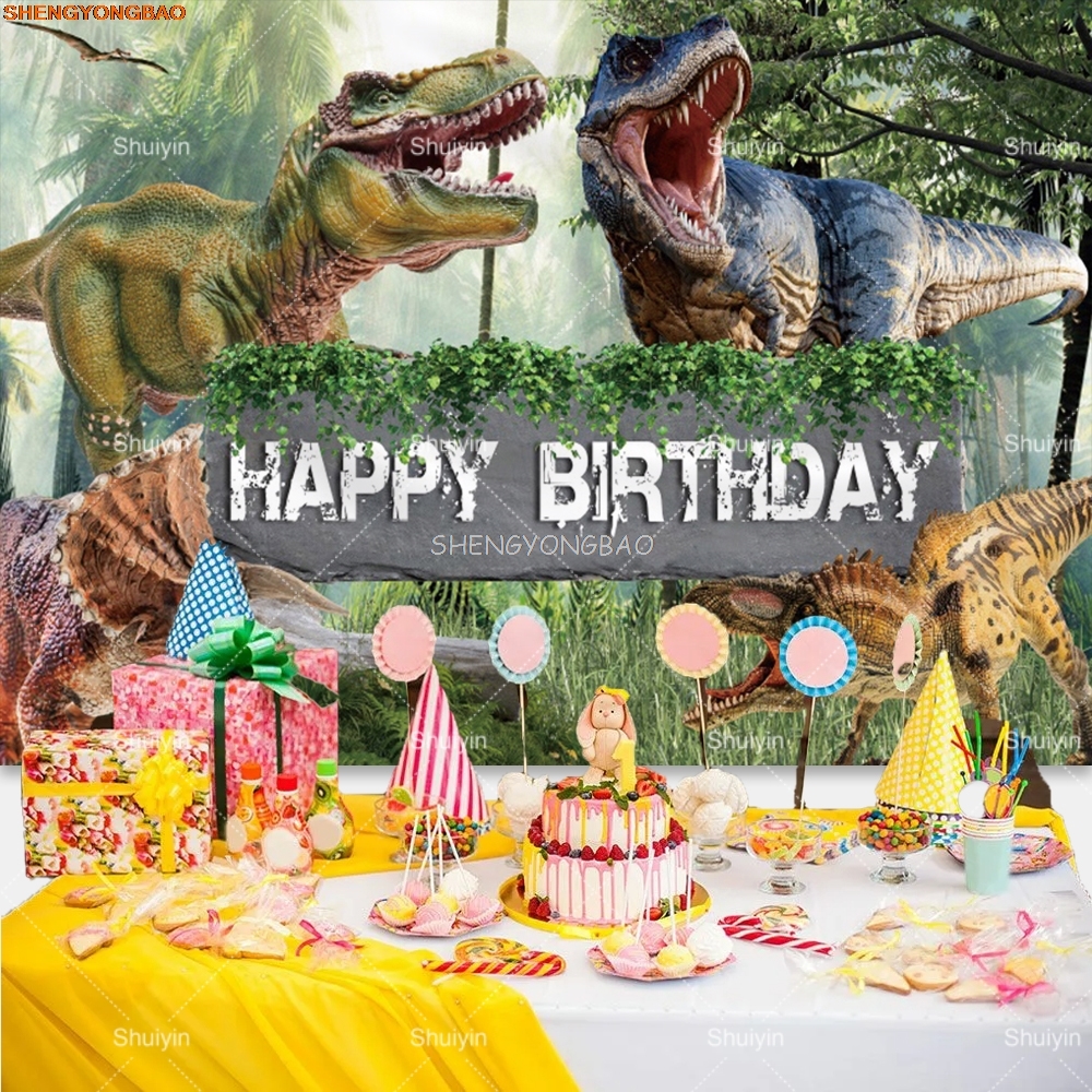 Tropical Jungle Dinosaur Birth - Photography Backdrop Muslin reseña y precio