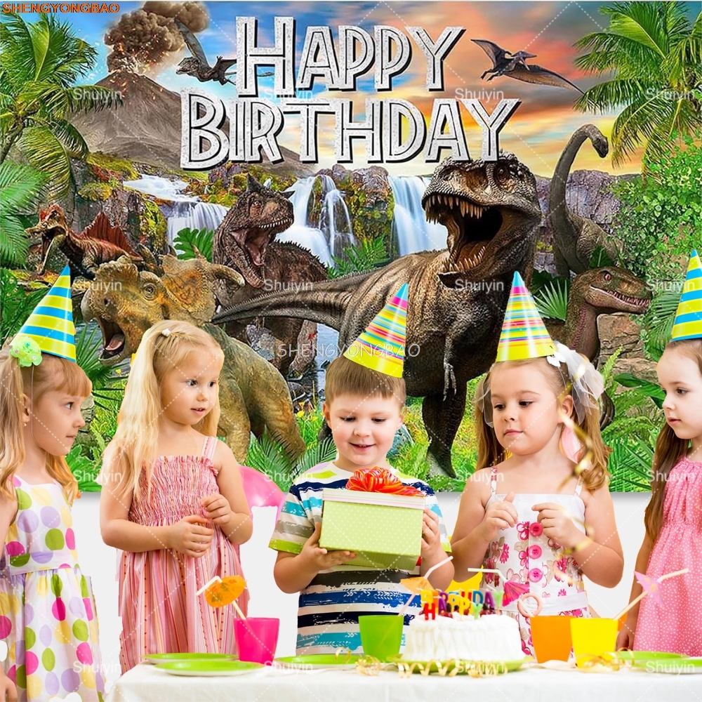 Tropical Jungle Dinosaur Birth - Photography Backdrop Muslin reseña y precio