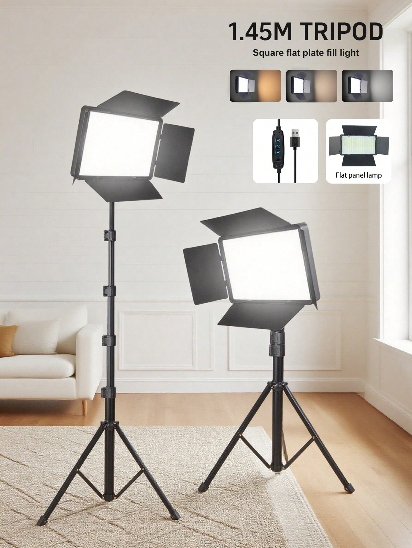 145cm Adjustable Tripod LED Sq - Photography Is reseña y precio