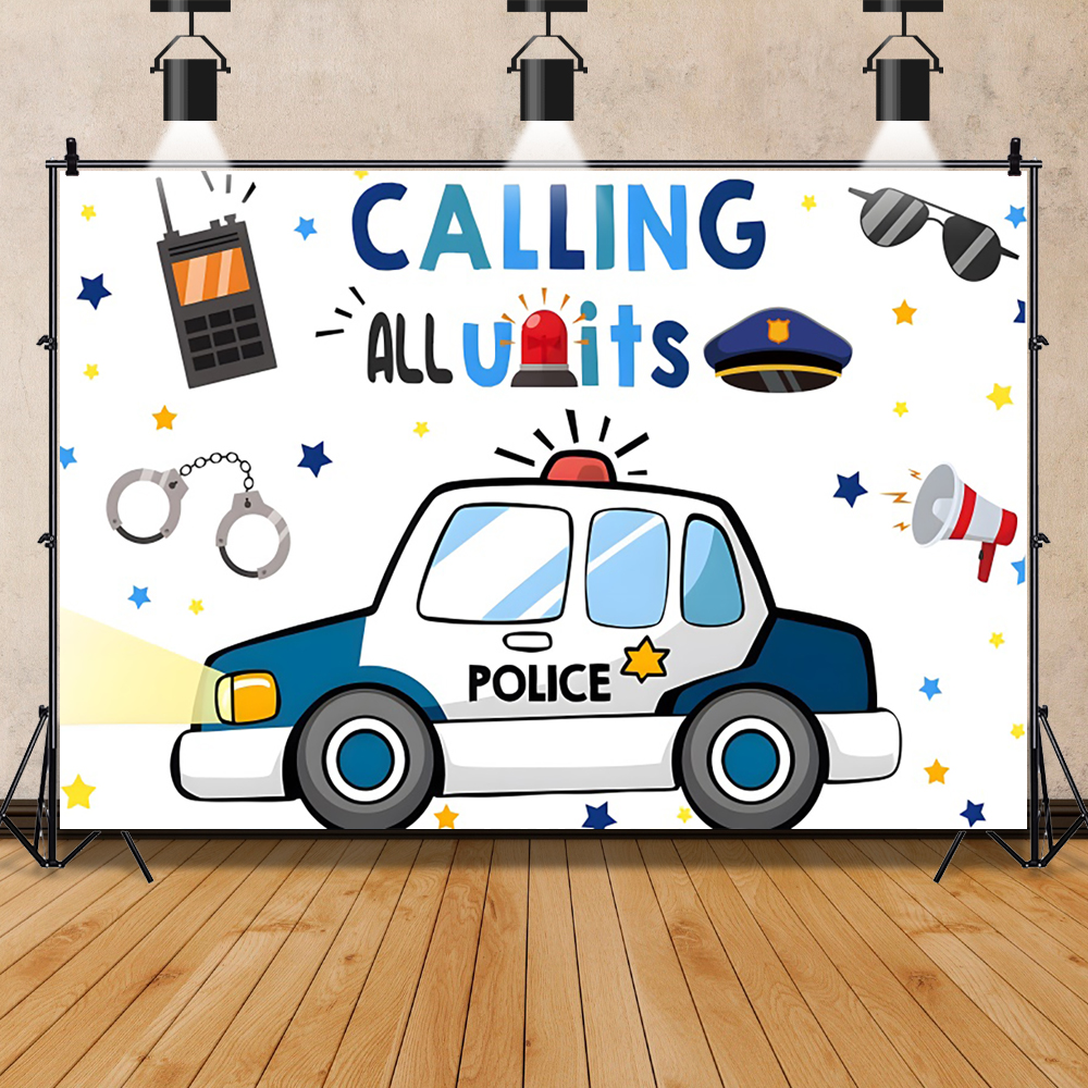 Police Themed Photography Back - Photography Backdrop Muslin reseña y precio