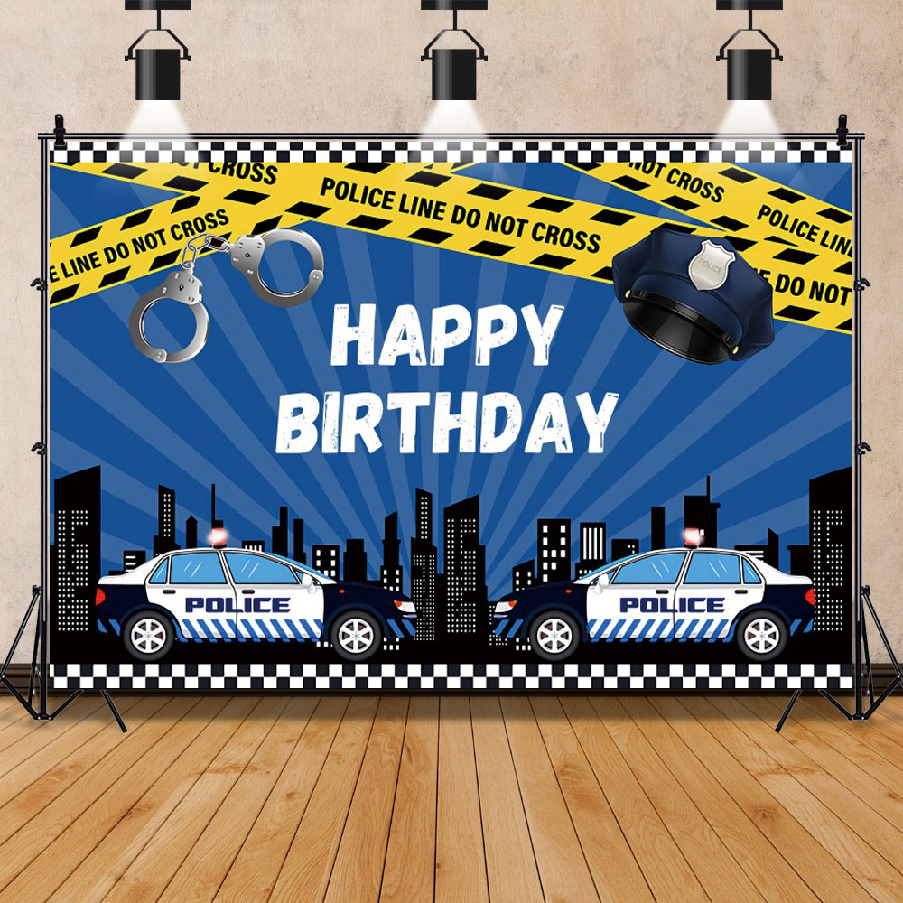 Police Themed Photography Back - Photography Backdrop Muslin reseña y precio