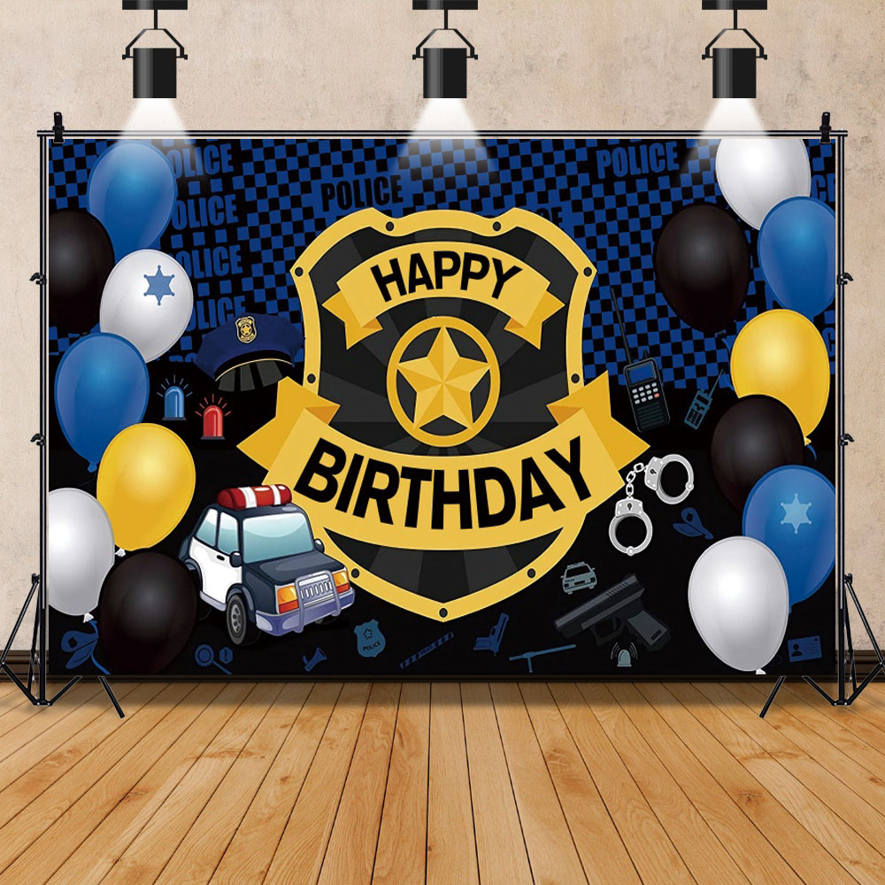 Police Themed Photography Back - Photography Backdrop Muslin reseña y precio
