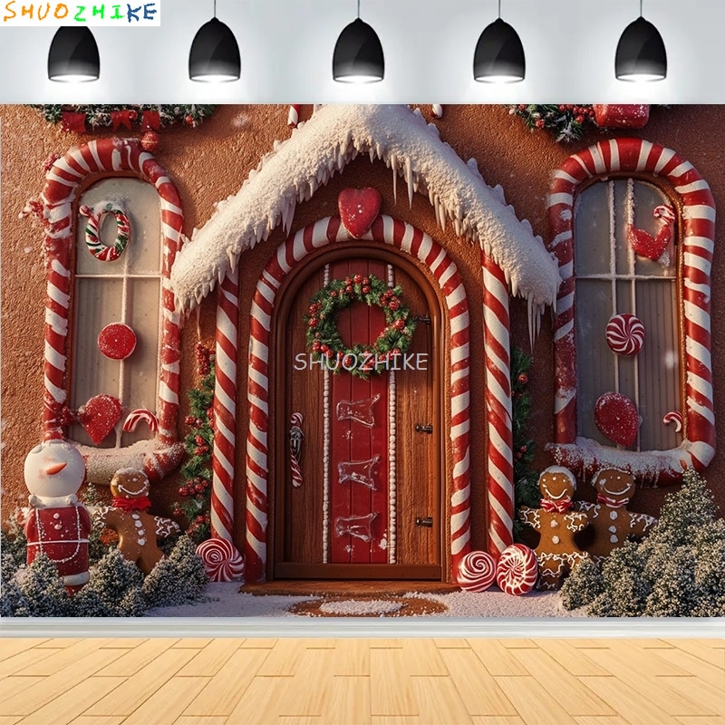 Christmas Day Wreath Family Ne - Photography Backdrop Muslin reseña y precio