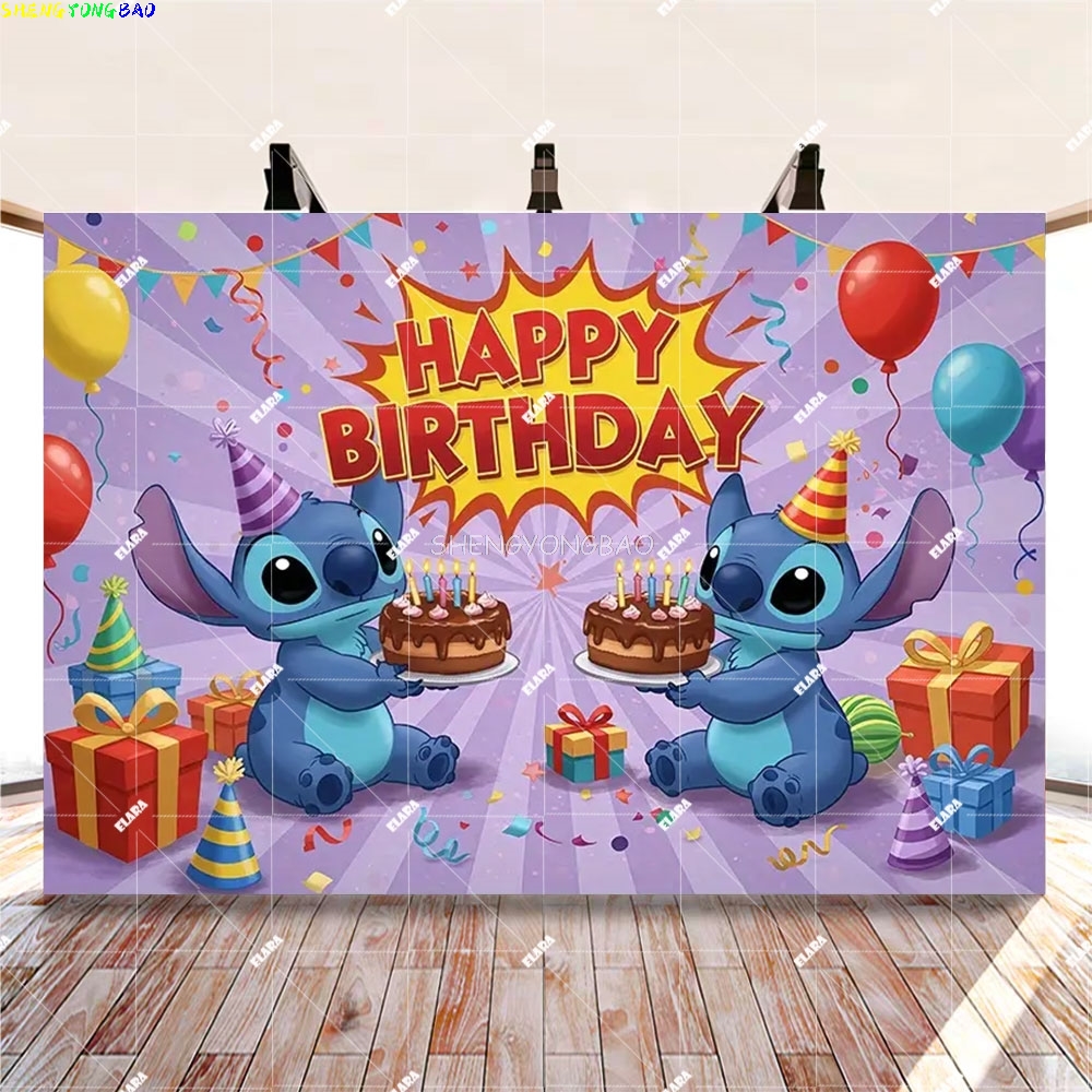 Disney Lilo And Stitch Theme B - Photography Backdrop Muslin reseña y precio
