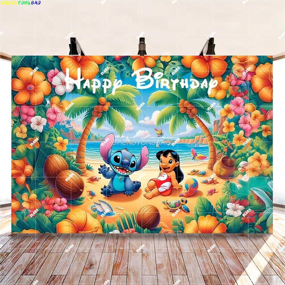 Disney Lilo And Stitch Theme B - Photography Backdrop Muslin reseña y precio